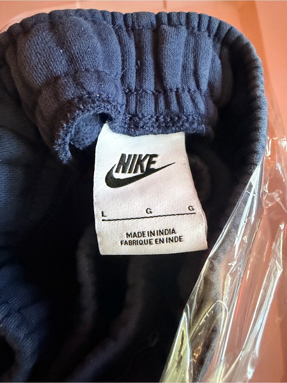 Nike Navy Blue Joggers with White Swoosh Tag Size L - Picture 3 of 5